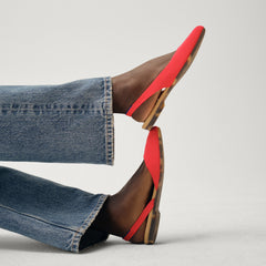 The Almond Slingback - Lollipop Red