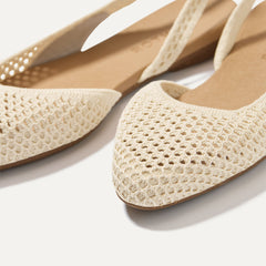 The Almond Slingback - Off White Mesh