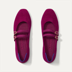 The Double Buckle Mary Jane - ReVelvet™ Mulberry