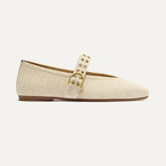 The Max Buckle Mary Jane - Cream Woven