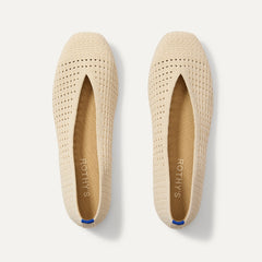 The Max Square Ballerina - Off White Mesh
