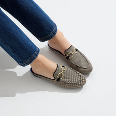 The Double Bit Loafer Mule - Classic Micro Check