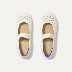 The Kids Mary Jane - White Open-Knit
