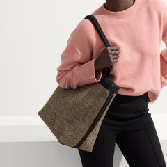 The Lightweight Zip Tote - Cacao Herringbone
