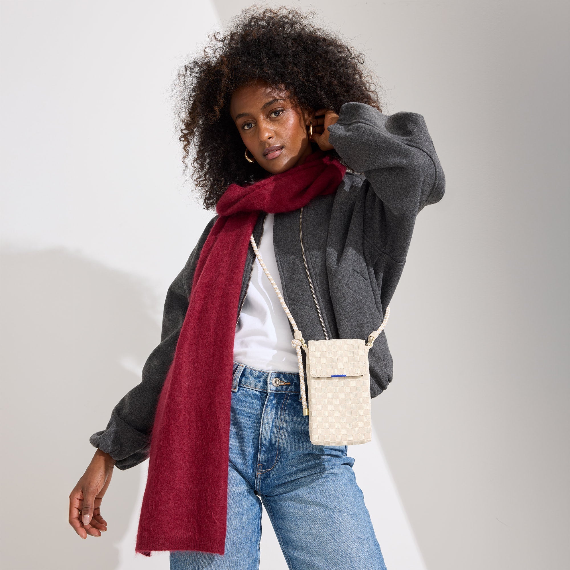 The Phone Crossbody - White Sand