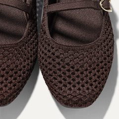 The Double Buckle Mary Jane - Chocolate Mesh