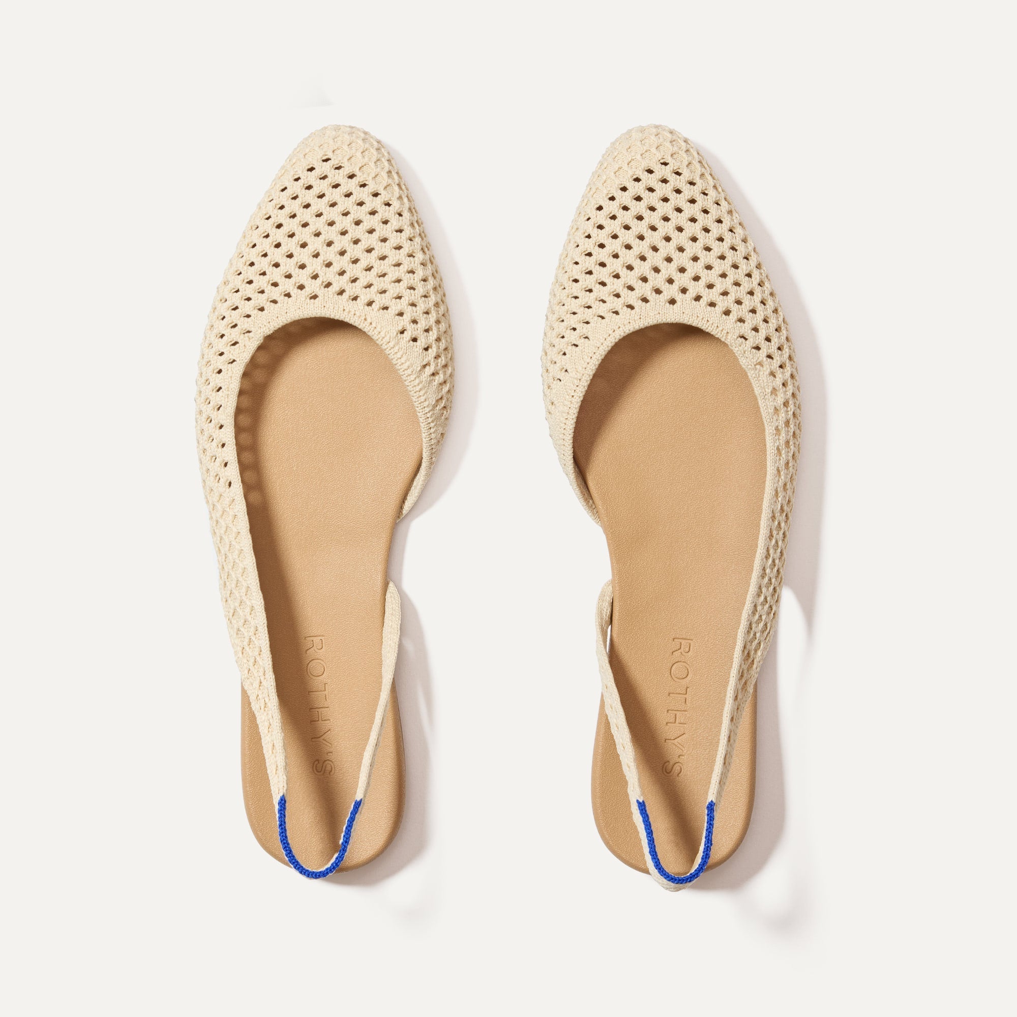 The Almond Slingback - Off White Mesh